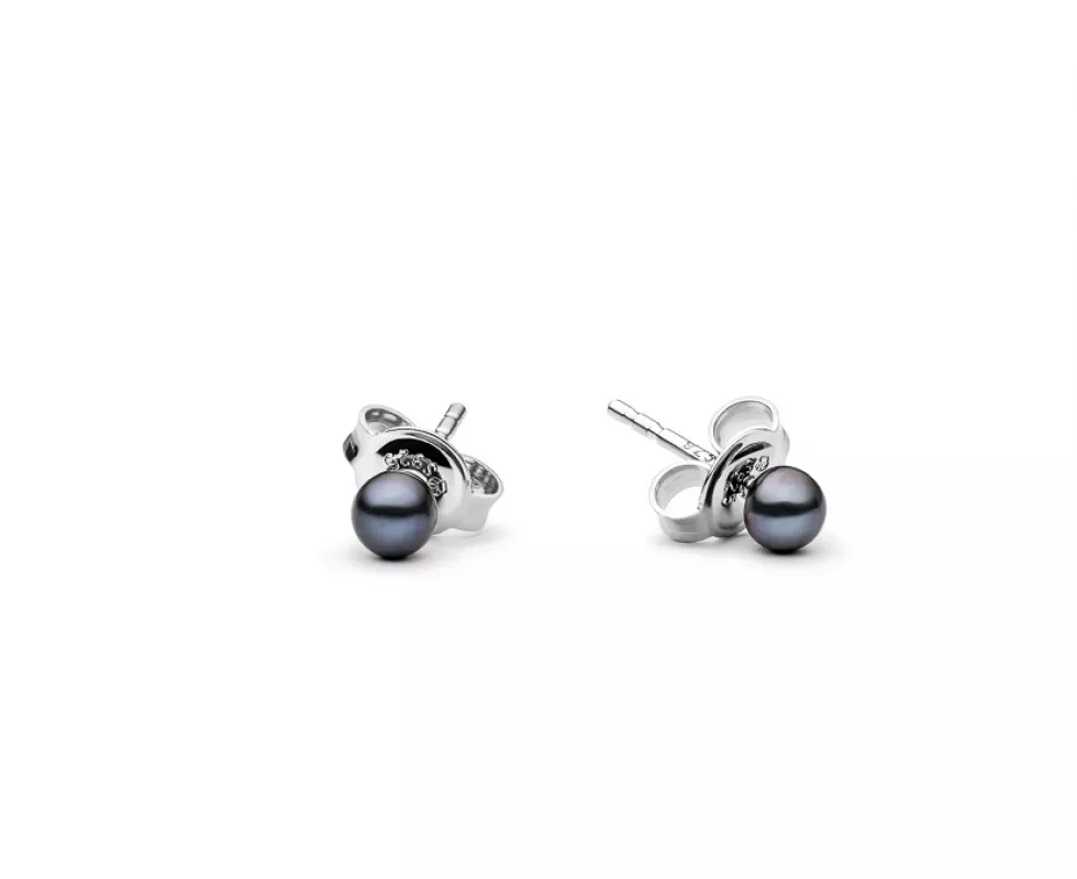 KlassischerPerlen ohrstecker schwarz button, Sicherheitsverschluss 925er Silber, Gaura Pearls, Estland KlassischerPerlen ohrstecker schwarz button, Sicherheitsverschluss 925er Silber, Gaura Pearls, Estland